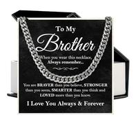 Brother Necklace - Cuban Link Chain Necklace for Men, To My Brother Gift from Sister for Birthday, Anniversary or Christmas, Stainless Steel, No Gemstone