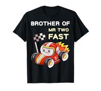 Brother of Mr. Two Fast Boy 2nd Birthday Racing Car Outfit T-Shirt