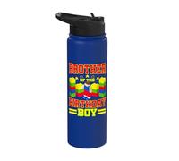 Brother of The Birthday Boy Bricks Master Builder Family Stainless Steel Insulated Water Bottle