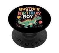 Brother Of The Birthday Boy Dinosaur Party PopSockets Adhesive PopGrip