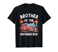 Brother of The Birthday Boy Fire Truck Firefighter 1St Party T-Shirt