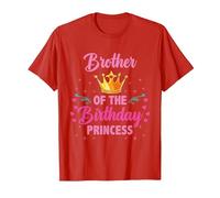 Brother of The Birthday Princess T-Shirt, Men, Red, Small