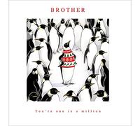 Brother One in a Million Christmas Card - Funny Xmas Jumper Penguin Card