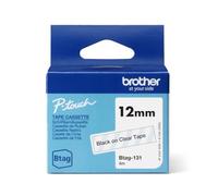 Brother Original Btag-131 Label Tape 12 mm Wide 4 m Long Black/Clear