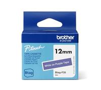 Brother Original Btag-F35 Label Tape 12 mm Wide 4 m Long White/Purple