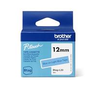 Brother Original Btag-L33 Label Tape 12 mm Wide 4 m Long Blue/Light Blue