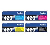 Brother Original TN-423, TN423 Black, Cyan, Magenta, Yellow Toner Cartridges Genuine High Yield Multipack for DCP-L 8410CDN, DCP-L 8410CDW, HL-L 8260CDW, HL-L 8360CDW, MFC-L 8690CDW, MFC-L 8900CDW