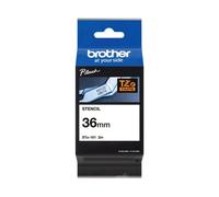 Brother P-Touch 36mm Black on White Labelling Tape STE-161
