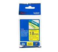 Brother P-Touch Label Tape Black on Yellow 3/4" 18mm