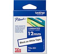 Brother P-touch Labelling Tape Authentic TZe-231 Adhesive Black on White 12 mm x 8 m