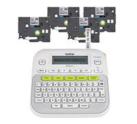 BROTHER P-Touch PT-D210 Label Maker Value Bundle Includes 4 Label Tapes, Easy-to-Use, Home and Office Organization, White