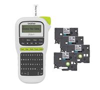 BROTHER P-Touch, PTH110BP, Easy Portable Label Maker Bundle (4 label tapes included)