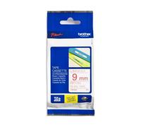 Brother P-Touch 9mm Red on White TZE222 Labelling Tape TZE222