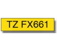 Brother TZe-FX661 Labelling Tape Cassette, Black on Yellow, 36mm (W) x 8M (L), Flexible ID, Brother Genuine Supplies