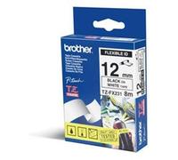 Genuine Brother FLEXIBLE ID Tape - BLACK ON WHITE TZe-FX231 / 12mm x 8m INC VAT