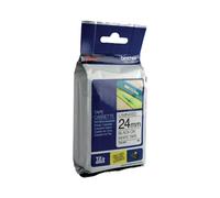 Brother P-Touch TZe Lam Tape Cass 24mm x 8m Black on White Tape TZE251