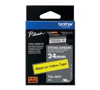 Brother P-Touch TZe Lam Tape Cass 24mmx8m Black on Yellow Tape TZES651