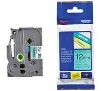 Brother P-Touch TZe Lam Tape Cassette 12mm x 8m Black on Green Tape TZE731