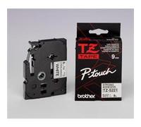 Brother P-Touch TZe Laminated Tape 9mm x 8m Black on White TZES221