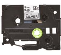 Brother P-touch TZe-M921 (9mm x 4m) Black On Silver Metallic Laminated