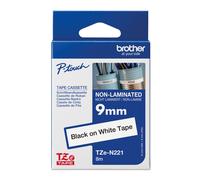 Brother P-touch TZe-N221 (9mm x 8m) Black On White Non-Laminated