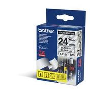 Brother TZeS151 Original P-Touch Extra Strength Label Tape - 1 x 26.2 ft (24mm x 8mm) Black on Clear