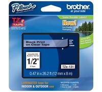 Brother Labeling Tape P-Touch TZE131 – 12 mm x 8 m Laminated Clear Black