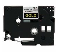 Original Brother P-Touch TZE334 12mm Gloss Tape - Gold on Black