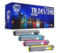 Brother Printers TN-241 TN-245 Replacement Toner Cartridges 4-Pack Black Cyan Magenta Yellow Compatible With TN241 TN245 9015CDW 9020CDW 9022CDW 3140CW 3142CW 3150CDN 3150CDW 3170CDW 9130CDN 9140CDN