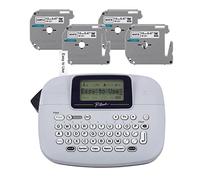 Brother PT-M95 P-Touch Monochrome Label Maker Bundle (4 Label Tapes Included),White