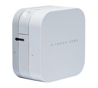 Brother PT-P300BT Label Maker, Bluetooth, P-Touch 'CUBE' Label Printer, Portable, Up to 12 mm Labels, Includes 12 mm Black on White Tape Cassette