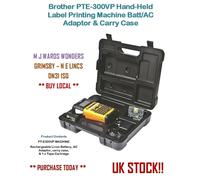 Brother PTE-300VP Hand-Held Label Printing Machine Batt/AC Adaptor & Carry Case