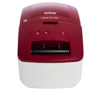 Brother QL-600R Label Maker, USB 2.0, Address Label Printer, Desktop, Up to 62mm Wide Labels, UK Plug