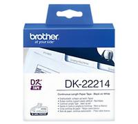 Brother QL Label Roll Authentic DK-22214 Adhesive Black on White 12 x 12 mm