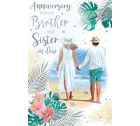 BROTHER & SISTER-IN-LAW Beach Couple Anniversary card Aura Range