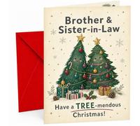 Brother & Sister-in-Law Christmas Card Cute Tree-mendous Trees