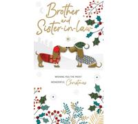 Brother & Sister-In-Law Festive Dogs Christmas Card Hand-Finished Champagne Cards XCDC358