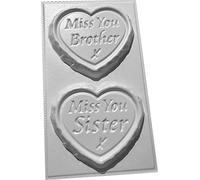 BROTHER SISTER Miss You Small Concrete Moulds Grave Markers Memorial Stones Hearts