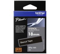 Brother STE141 1541341 Label Machine Tape Black on White 18mm x 1.5m