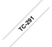 Brother P-Touch TC-291 Tape Cassette 9mm Black on White Gloss Tape - TC291