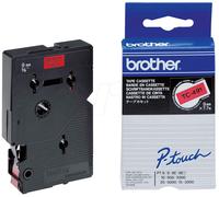 Brother TC-491 Labelling Tape Cassette, Black on Red, 9 mm (W) x 7.7M (L), Lamin
