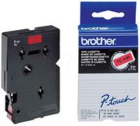 Brother TC-491 Labelling Tape Cassette, Black on Red, 9 mm (W) x 7.7M (L), Laminated, Brother Genuine Supplies