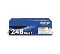 BROTHER TN-248BK/TN-248C/TN-248M/TN-248Y Toner Cartridges, Black/Cyan/Magenta/Yellow, Multi-Pack, Standard Yield, Includes 4 x Toner Cartridges, Genuine Supplies