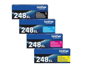 Brother TN-248XL 4 pack Black, Cyan, Magenta, Yellow Original XL High Yield Toners, compatible with DCP-L3520CDW, HL-L8230CDW, MFC-L3740CDW, HL-L3220CW, MFC-L8390CDW Genuine Box with Hologram