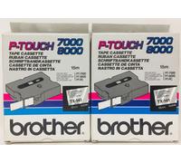 Brother TX-141 Tape Laminated Black On White 18mmX15mt P-Touch 7000/8000 X 2 Pz