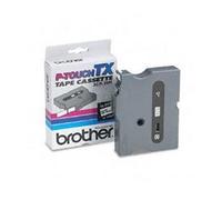 Brother TX315 White on Black 6mm X 15m Gloss Tape