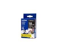 Original Brother P-Touch TZE345 18mm Gloss Tape - White on Black