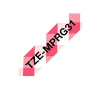 Brother TZe Labelling Tape 12mm x 4m Black on Red Gingham TZEMPRG31