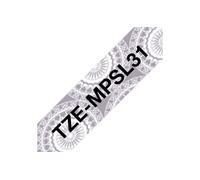 Brother TZ-EMPSL31 DirectLabel black on silver lace Laminat 12mm x 4m