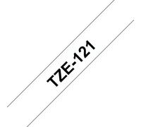 Original Brother P-Touch TZE121 9mm Gloss Tape - Black on Clear
